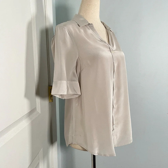 J. Crew 100 % silk button down shirt top blouse size Petite XXS - Picture 7 of 11